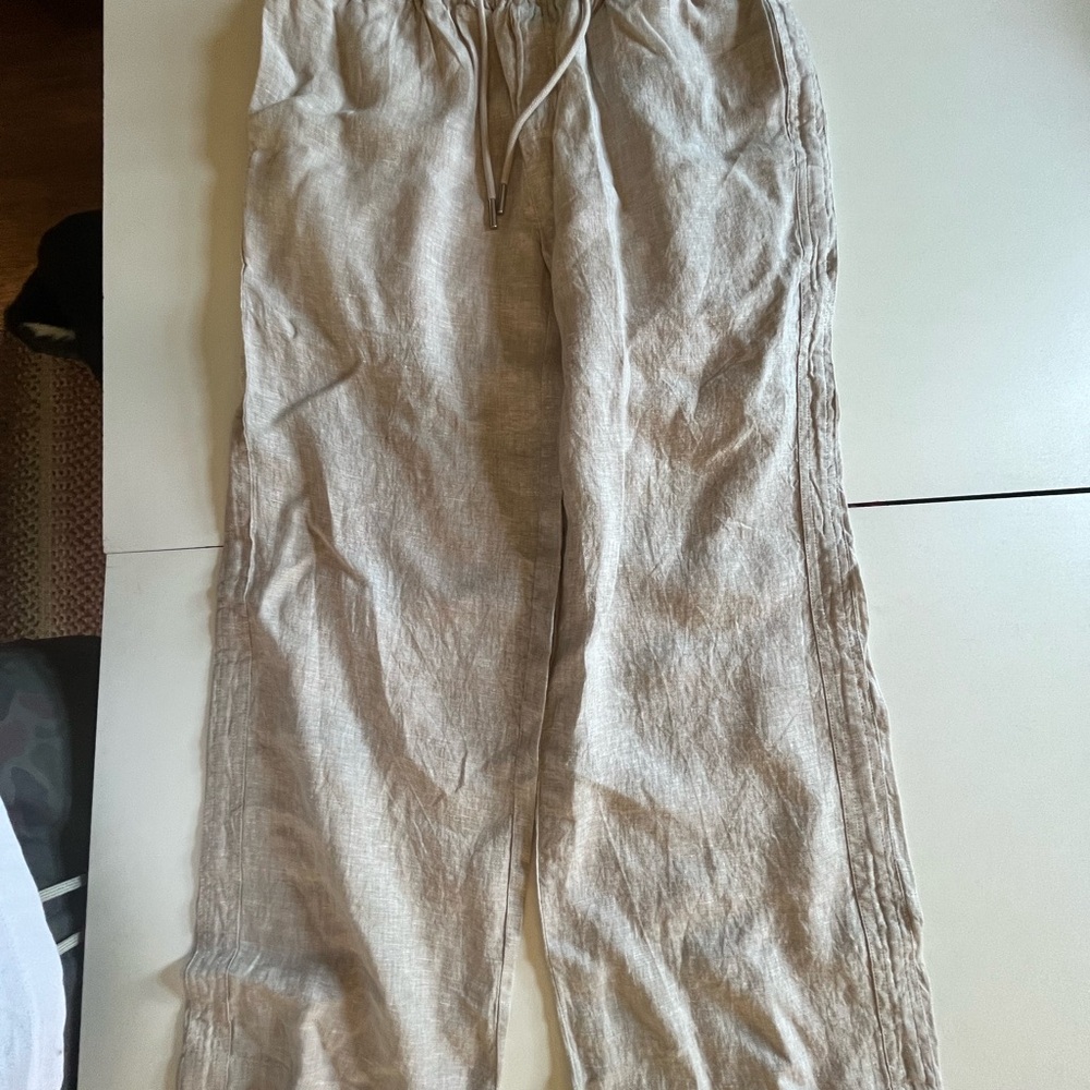 Quince Women's Wide Leg Linen Pants - Beige